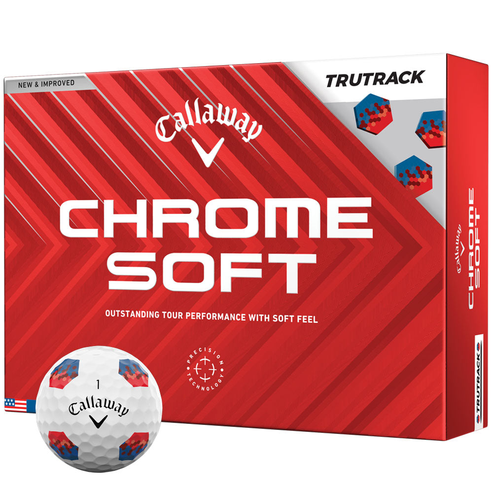 Callaway Chrome Soft TruTrack Golf Balls: White 12-Pack, Enhanced Alignment