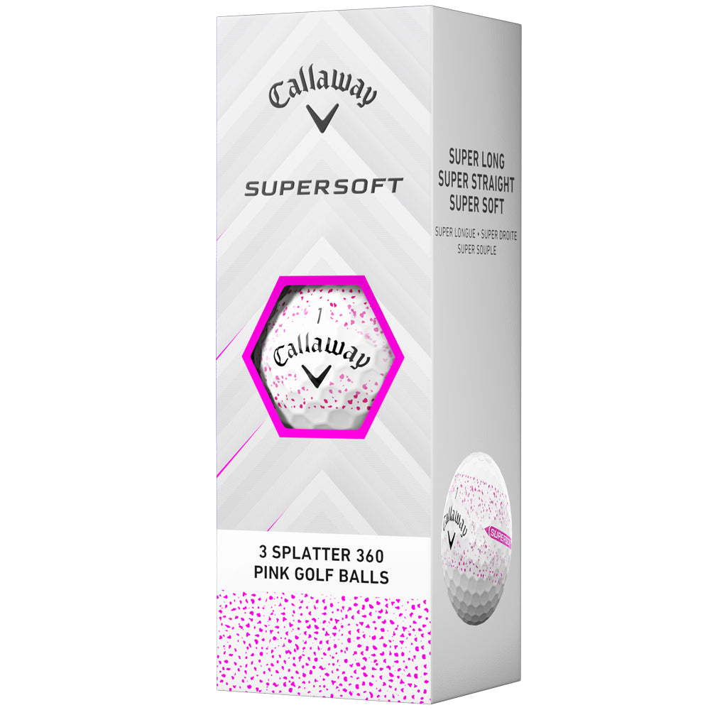 Callaway Supersoft Pink Splatter Golf Balls - 12 Pack - Soft Feel, Long Distance