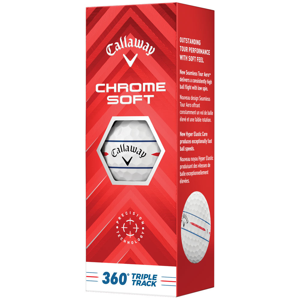 Callaway Chrome Soft 360 Triple Track Golf Balls - Enhanced Performance 12-Pack