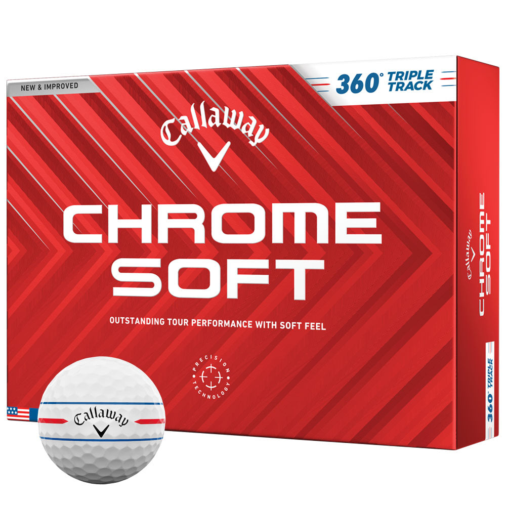Callaway Chrome Soft 360 Triple Track Golf Balls - Enhanced Performance 12-Pack
