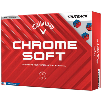 Callaway Chrome Soft TruTrack Golf Balls: White 12-Pack, Enhanced Alignment