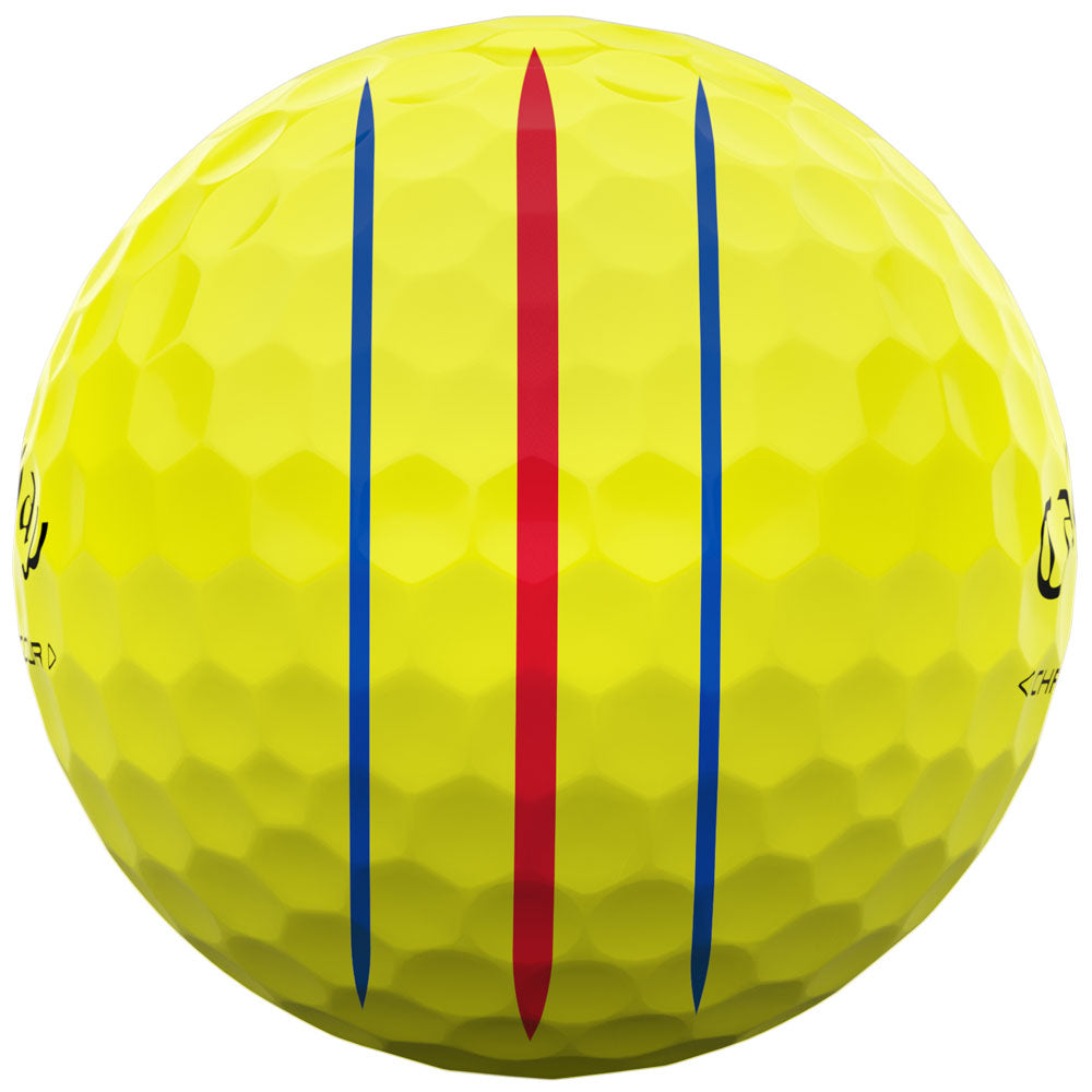 Callaway Chrome Tour Triple Track Yellow Golf Balls - Distance, Feel, Alignment (12-Pack)