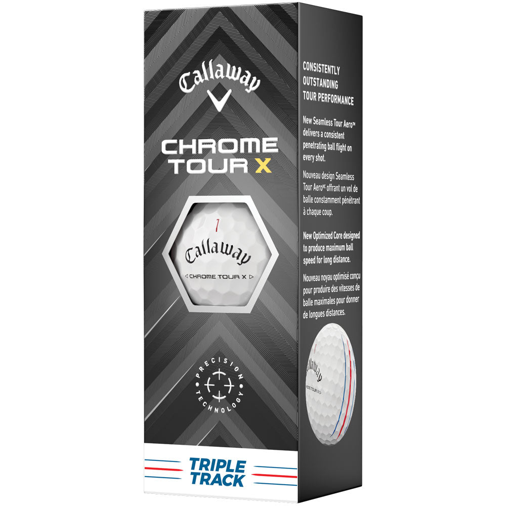 Callaway Chrome Tour X Triple Track Golf Balls 12-Pack: Speed, Control, Alignment