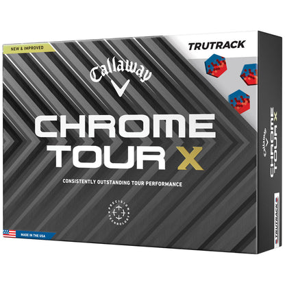 Callaway Chrome Tour X TruTrack Golf Balls: Ultimate Speed, Control, Precision Alignment, 12-Pack