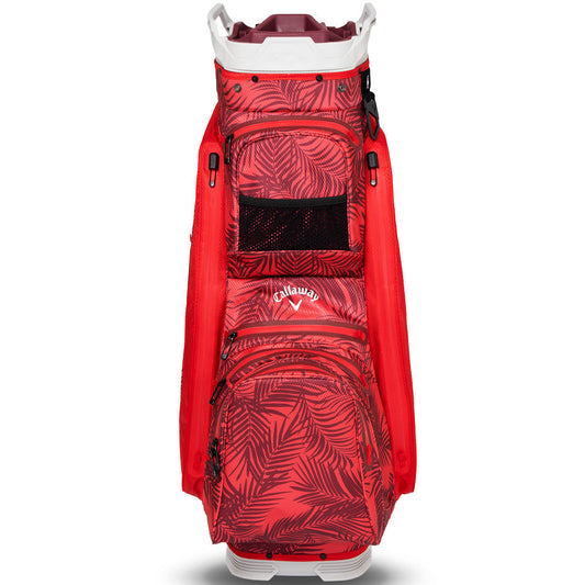 Org 14 HD Waterproof Cart Bag - Red Palms/Light Grey