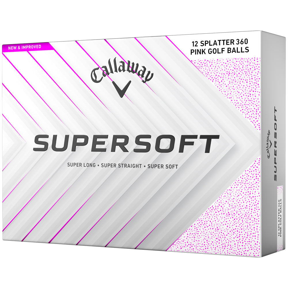 Callaway Supersoft Pink Splatter Golf Balls - 12 Pack - Soft Feel, Long Distance