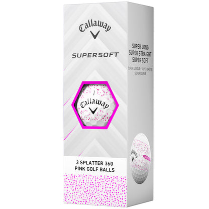 Callaway Supersoft Pink Splatter Golf Balls - 12 Pack - Soft Feel, Long Distance