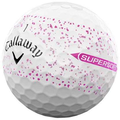 Callaway Supersoft Pink Splatter Golf Balls - 12 Pack - Soft Feel, Long Distance